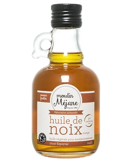Huile de noix vierge première pression fabrication artisanale"provenance aveyron"-Bouteille 25cl