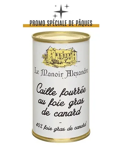 Caille Fourrée au Foie Gras de Canard, 40 % - Le Manoir Alexandre