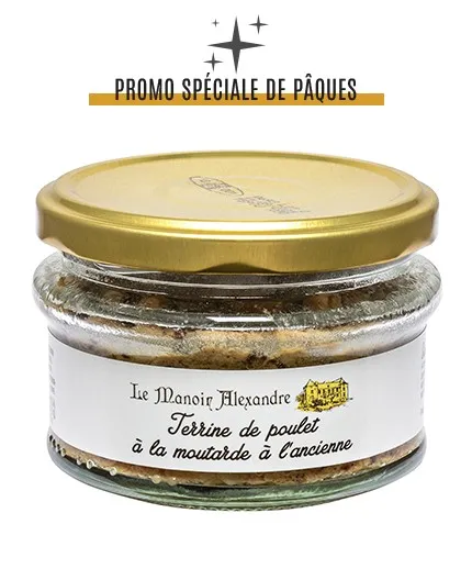 Terrine de poulet à la moutarde à l'ancienne - Bocal 100g