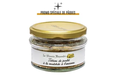 Terrine de poulet à la moutarde à l'ancienne - Bocal 100g