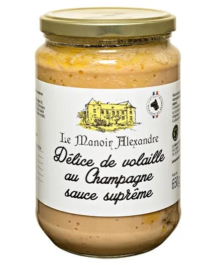 Délice de Volaille au Champagne Sauce Suprême - Le Manoir Alexandre